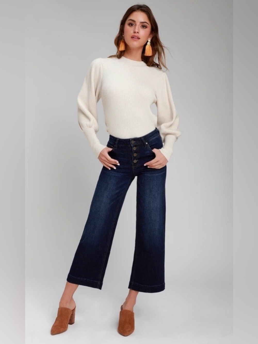 UNPUBLISHED Greta High waist crop-jeans blue crush